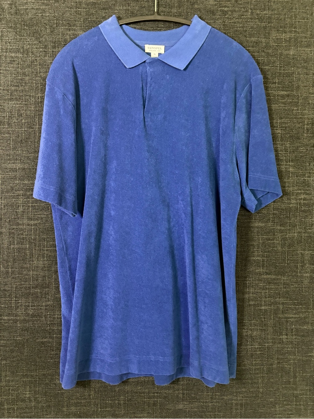 Sunspel Royal Blue Terry Polo Shirt